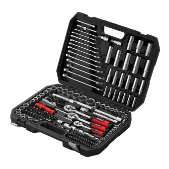 Набор инструментов, 1/2", 3/8", 1/4", пластиковый кейс 215 предметов MTX Набор инструментов, 1/2", 3/8", 1/4", пластиковый кейс 215 предметов MTX