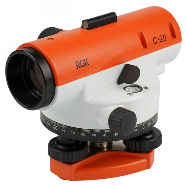Комплект оптический нивелир RGK C-20 с поверкой + штатив S6-N + рейка AMO S4
