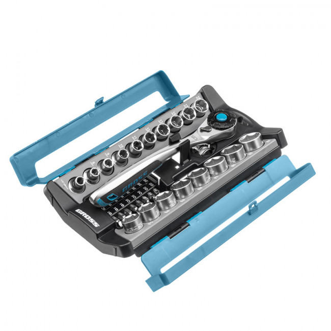 Набор торцевых головок 1/2", CrV 36 предметов Gross Набор торцевых головок 1/2", CrV 36 предметов Gross