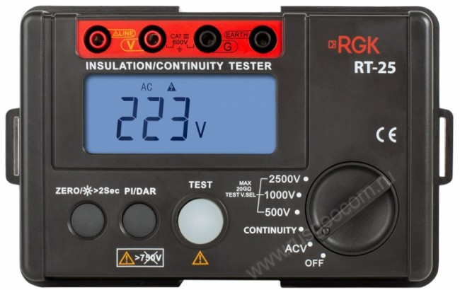 Цифровой мегаомметр RGK RT-25