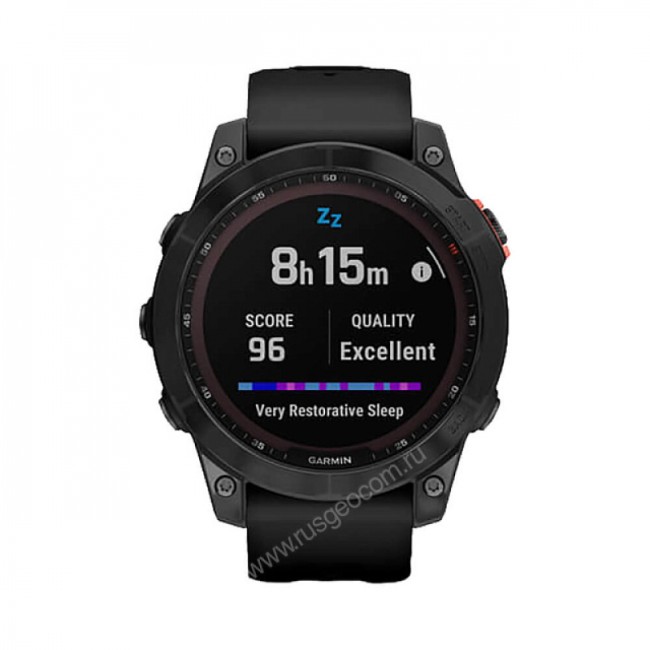 Часы Garmin Fenix 7 Solar серый с черным ремешком Часы Garmin Fenix 7 Solar серый с черным ремешком