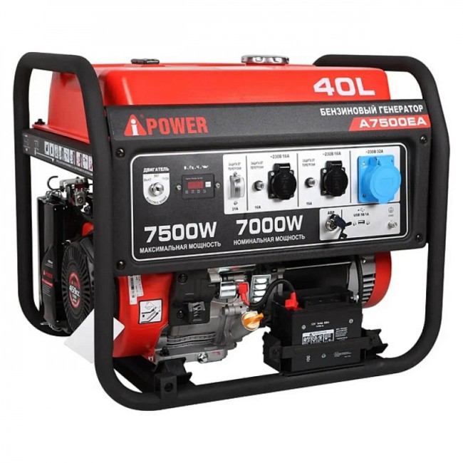 Бензиновый генератор A-iPower A7500EA + блок автозапуска A-iPower 400 В, 25 А + транспортировочный комплект A-iPower L