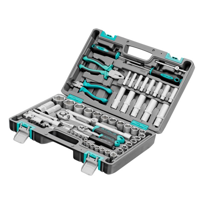 Набор инструментов 1/2", 1/4" CrV 69 предметов Stels Набор инструментов 1/2", 1/4" CrV 69 предметов Stels
