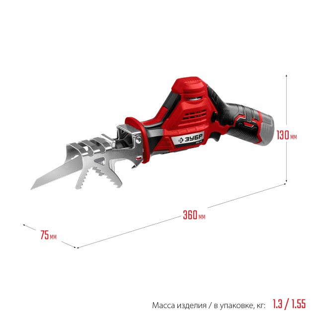 Сабельная пила СПЛ-125 ЗУБР без АКБ Сабельная пила СПЛ-125 ЗУБР без АКБ