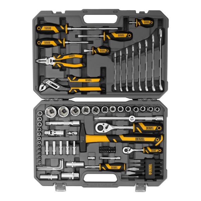 Набор инструментов 1/2", 1/4" 84 предмета Denzel Набор инструментов 1/2", 1/4" 84 предмета Denzel
