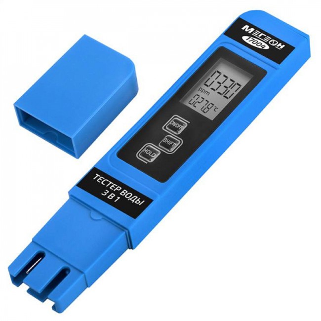 Тестер воды 3 в 1 (солемер/кондуктометр/термометр) МЕГЕОН 17004 Тестер воды 3 в 1 (солемер/кондуктометр/термометр) МЕГЕОН 17004