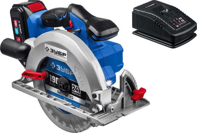 Пила циркулярная бесщеточная CPB-190-41 ЗУБР 1 АКБ Пила циркулярная бесщеточная CPB-190-41 ЗУБР 1 АКБ