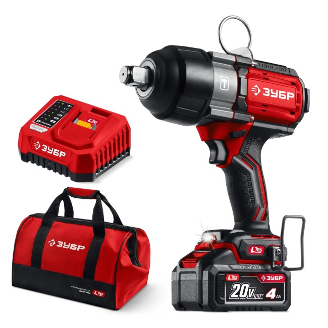 Ударный гайковерт ГБУ-1000-41 ЗУБР 20 В, 1000 Н·м, 1 АКБ LMS (4 А·ч) Ударный гайковерт ГБУ-1000-41 ЗУБР 20 В, 1000 Н·м, 1 АКБ LMS (4 А·ч)