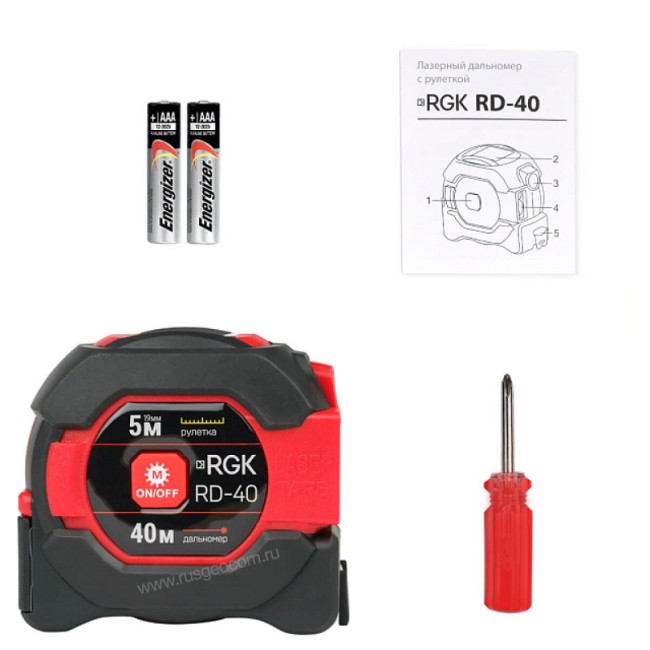 Лазерная рулетка RGK RD-40 с калибровкой Лазерная рулетка RGK RD-40 с калибровкой