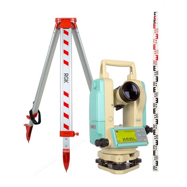 Комплект теодолит RGK T-20 (лазерный отвес) штатив рейка - 3 в 1 Комплект теодолит RGK T-20 (лазерный отвес) штатив рейка - 3 в 1